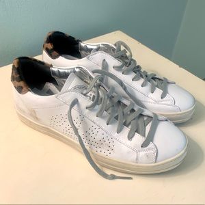 P448 low top sneakers leopard heel accent NWOT